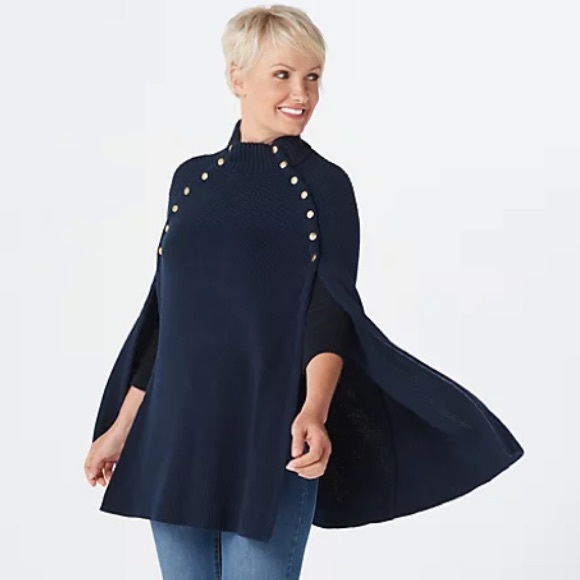 G.I.L.I. Sweaters - G.I.L.I. Sweater Cape With Buttons Size M/L. B6